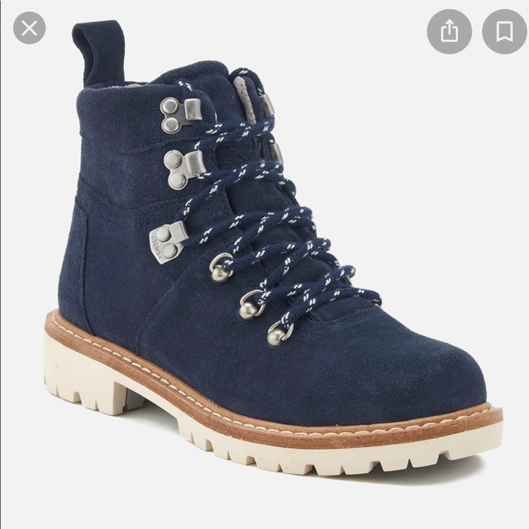 Waterproof Navy Suede Women's Summit Boots - Picture 2 of 2